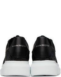 schwarze Leder niedrige Sneakers von Alexander McQueen