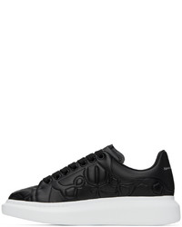 schwarze Leder niedrige Sneakers von Alexander McQueen