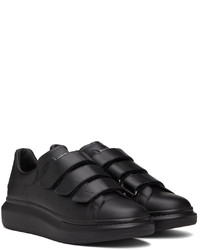 schwarze Leder niedrige Sneakers von Alexander McQueen