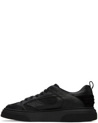 schwarze Leder niedrige Sneakers von Ferragamo