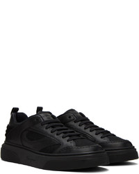 schwarze Leder niedrige Sneakers von Ferragamo