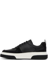 schwarze Leder niedrige Sneakers von Ferragamo