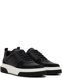 schwarze Leder niedrige Sneakers von Ferragamo