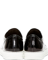 schwarze Leder niedrige Sneakers von Lanvin