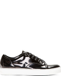 schwarze Leder niedrige Sneakers von Lanvin