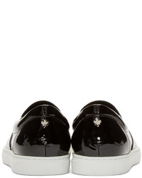 schwarze Leder niedrige Sneakers von DSQUARED2