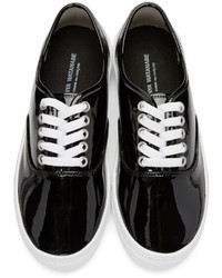 schwarze Leder niedrige Sneakers von Junya Watanabe