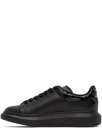 schwarze Leder niedrige Sneakers von Alexander McQueen