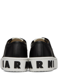 schwarze Leder niedrige Sneakers von Marni