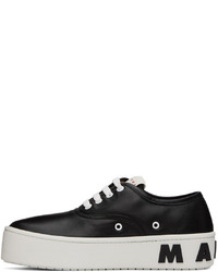 schwarze Leder niedrige Sneakers von Marni