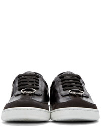 schwarze Leder niedrige Sneakers von Neil Barrett