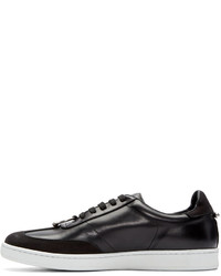 schwarze Leder niedrige Sneakers von Neil Barrett