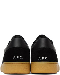schwarze Leder niedrige Sneakers von A.P.C.