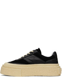 schwarze Leder niedrige Sneakers von MM6 MAISON MARGIELA