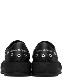 schwarze Leder niedrige Sneakers von Alexander McQueen