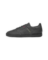 schwarze Leder niedrige Sneakers von Yeezy