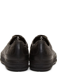 schwarze Leder niedrige Sneakers von Neil Barrett