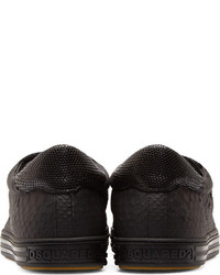 schwarze Leder niedrige Sneakers von DSQUARED2