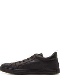 schwarze Leder niedrige Sneakers von DSQUARED2