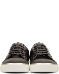 schwarze Leder niedrige Sneakers von Lanvin