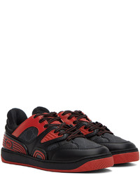 schwarze Leder niedrige Sneakers von Gucci