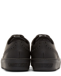 schwarze Leder niedrige Sneakers von Jimmy Choo