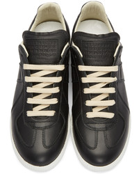 schwarze Leder niedrige Sneakers von Maison Margiela