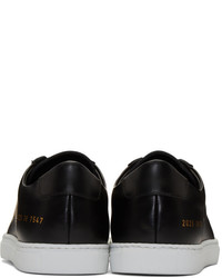 schwarze Leder niedrige Sneakers von Common Projects