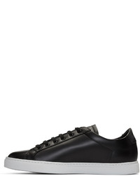 schwarze Leder niedrige Sneakers von Common Projects