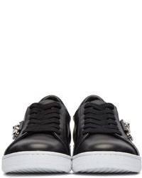 schwarze Leder niedrige Sneakers von Versus