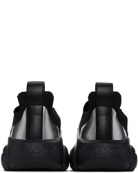 schwarze Leder niedrige Sneakers von Moschino