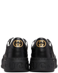 schwarze Leder niedrige Sneakers von Gucci