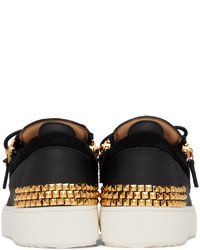 schwarze Leder niedrige Sneakers von Giuseppe Zanotti