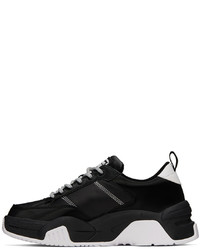 schwarze Leder niedrige Sneakers von VERSACE JEANS COUTURE