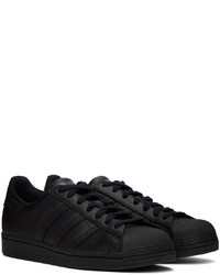 schwarze Leder niedrige Sneakers von adidas Originals