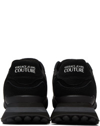 schwarze Leder niedrige Sneakers von VERSACE JEANS COUTURE