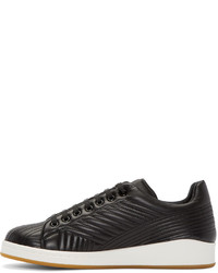 schwarze Leder niedrige Sneakers von Alexander McQueen