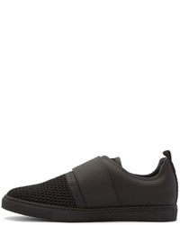 schwarze Leder niedrige Sneakers von DSQUARED2