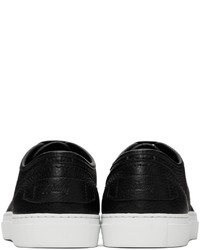 schwarze Leder niedrige Sneakers von Brioni