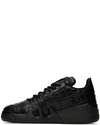 schwarze Leder niedrige Sneakers von Giuseppe Zanotti