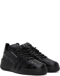 schwarze Leder niedrige Sneakers von Giuseppe Zanotti