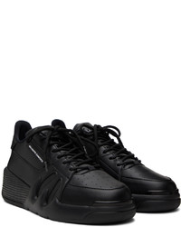 schwarze Leder niedrige Sneakers von Giuseppe Zanotti