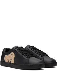 schwarze Leder niedrige Sneakers von Palm Angels