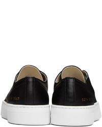 schwarze Leder niedrige Sneakers von Common Projects