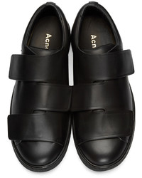 schwarze Leder niedrige Sneakers von Acne Studios