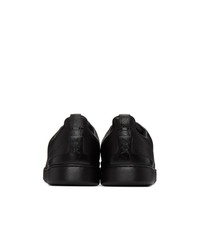 schwarze Leder niedrige Sneakers von Ermenegildo Zegna