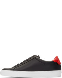 schwarze Leder niedrige Sneakers von Givenchy