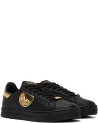 schwarze Leder niedrige Sneakers von VERSACE JEANS COUTURE