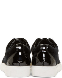 schwarze Leder niedrige Sneakers von Mother of Pearl