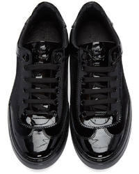 schwarze Leder niedrige Sneakers von Jimmy Choo